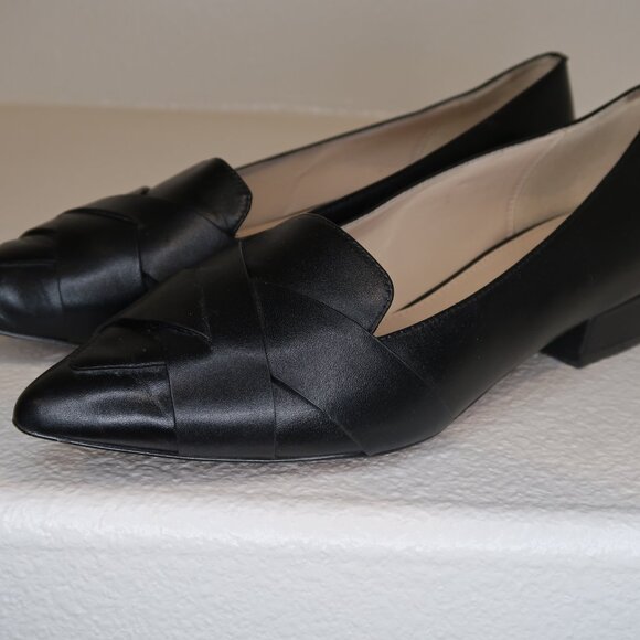 Cole Haan SIZE 7 Camila Skimmer Pointed Toe Flats Women Black Leather - Picture 1 of 8